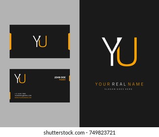 Modern minimalist initial Y & U logo template vector