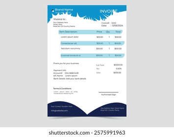 Modern Minimalist Invoice Design Template