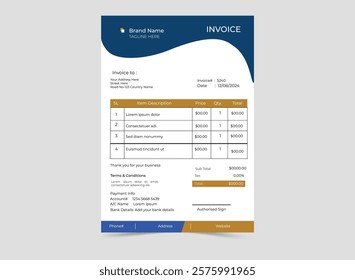 Modern Minimalist Invoice Design Template