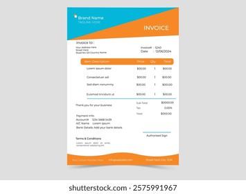 Modern Minimalist Invoice Design Template
