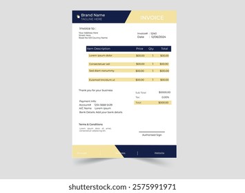 Modern Minimalist Invoice Design Template