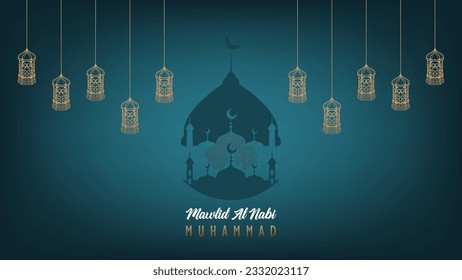 modern minimalist islamic template design mawlid al nabi muhammad SAW