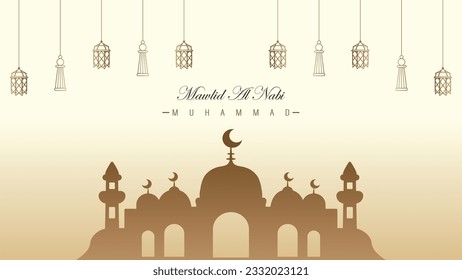 modern minimalist islamic template design mawlid al nabi muhammad SAW