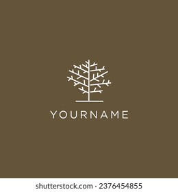 modernes und minimalistisches isoliertes Baumlogo, Vektorgrafik