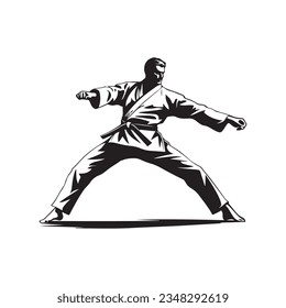 Modern Minimalist Karate Pose Logo Design