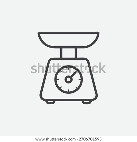 Modern and Minimalist Kitchen Scale Icon in Sleek Line Art Style