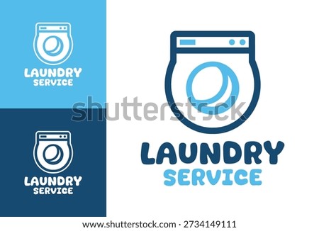 A modern minimalist laundry logo created for garment care providers, washing centers, and textile cleaning brands.