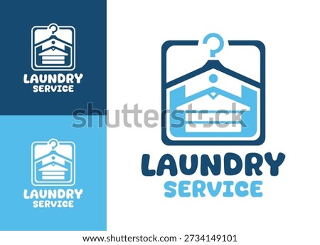 A modern minimalist laundry logo tailored for dry cleaning services, clothing care centers, and textile maintenance branding.