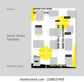 Modern and minimalist layout template. Applicable for social media promotion.
