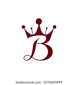 Modern Minimalist Letter B Crown Logo Design