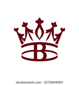 Modern Minimalist Letter B Crown Logo Design