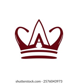 Modern Minimalist Letter A Crown Logo Design