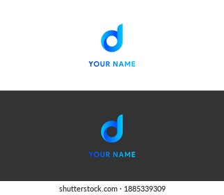 Modern minimalist letter d . Logo icon cool vector eps 10 . Modern style and elegant . white background and black background