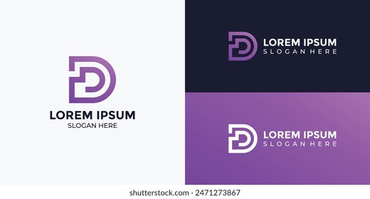 modern minimalist letter D logo