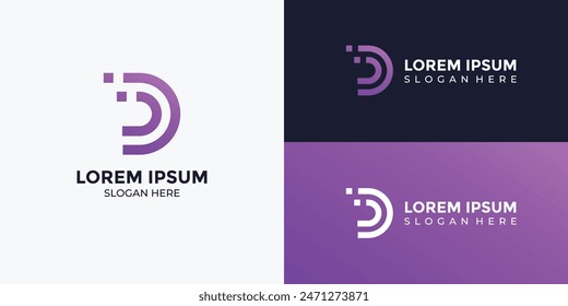modern minimalist letter D logo