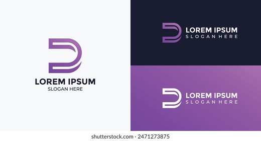 modern minimalist letter D logo