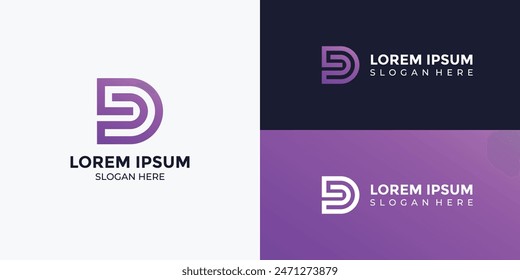 modern minimalist letter D logo
