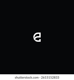 Modern Minimalist Letter E Logo Design with Black Background.