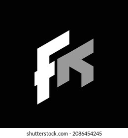 Modern minimalist letter FK logo