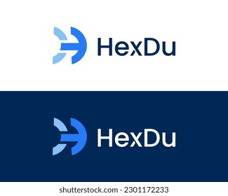 Modern Minimalist Letter HD, DH Monogram logo, Dd fast sing logo design