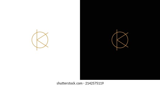 Modern and minimalist letter K initials logo design 