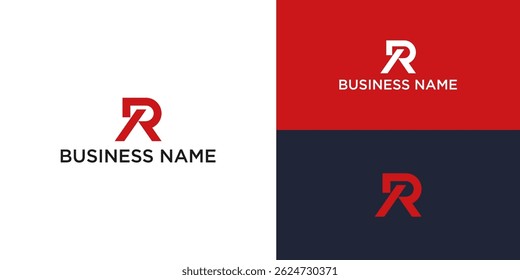 Modern minimalist letter R logo design in circular shape, red, and white vector