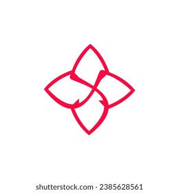 modern and minimalist letter s and flower logo