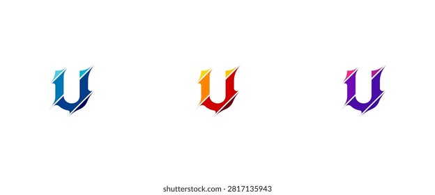 Modern Minimalist Letter U Cut Style Logo Design for Urban Tech and Universal Branding