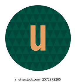 Modern minimalist letter u design with geometric green triangle background in bold style