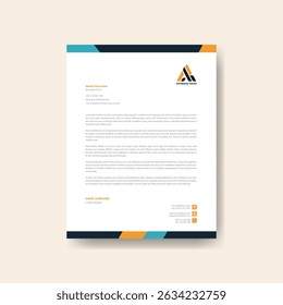 Modern Minimalist Letterhead Design Template with Clean and Professional Business Layout