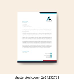 Modern Minimalist Letterhead Design Template with Clean and Professional Business Layout