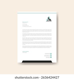 Modern Minimalist Letterhead Design Template with Clean and Professional Business Layout