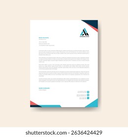 Modern Minimalist Letterhead Design Template with Clean and Professional Business Layout