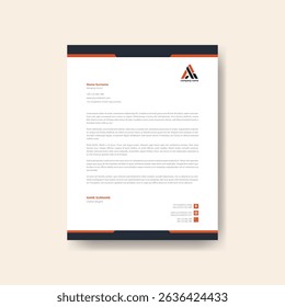 Modern Minimalist Letterhead Design Template with Clean and Professional Business Layout
