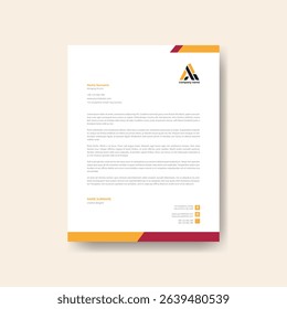 Modern Minimalist Letterhead Design Template with Clean and Professional Business Layout