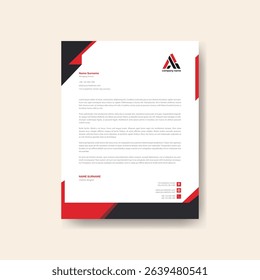 Modern Minimalist Letterhead Design Template with Clean and Professional Business Layout