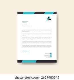 Modern Minimalist Letterhead Design Template with Clean and Professional Business Layout