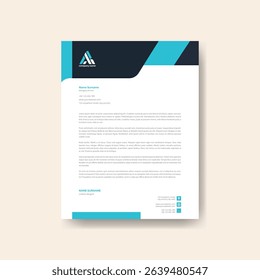 Modern Minimalist Letterhead Design Template with Clean and Professional Business Layout