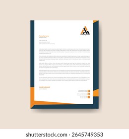 Modern Minimalist Letterhead Design Template with Clean and Professional Business Layout