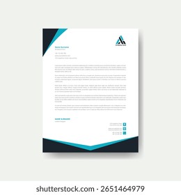 Modern Minimalist Letterhead Design Template with Clean and Professional Business Layout