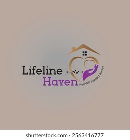 Modern and minimalist 'Lifeline Haven' logo design featuring a clean, professional style perfect for healthcare, wellness, or nonprofit organizations. Ideal for branding and digital use.