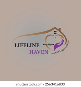 Modern and minimalist 'Lifeline Haven' logo design featuring a clean, professional style perfect for healthcare, wellness, or nonprofit organizations. Ideal for branding and digital use