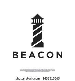 Modern minimalist lighthouse building vector logo