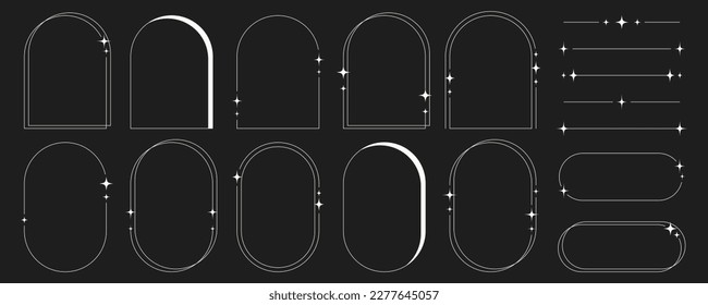 Marcos modernos y minimalistas de estilo retro. Diseño estético Y2k.