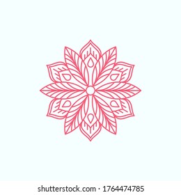 Modern Minimalist Line Mandala Design Vector