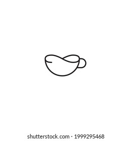 modern minimalist line tea coffee logo design 