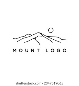 modern and minimalist lines mountain or hill logo, vector