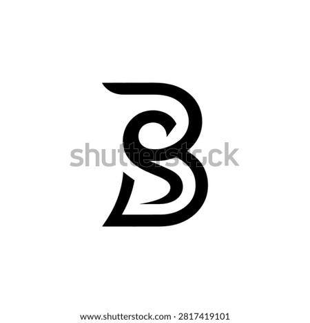 Modern minimalist logo combining the letters B and S in a sleek, flowing typographic design for branding.