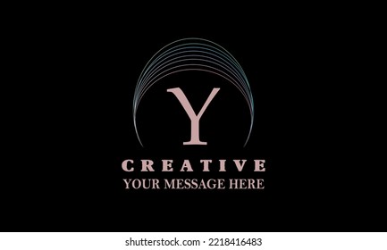 Modern minimalist logo design for business organization with letter Y. Can be used as monogram sign, restaurant, page, shop, fashion, hotel.