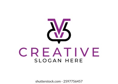 Modern minimalist logo design featuring a purple V. Ideal for branding and identity projects.